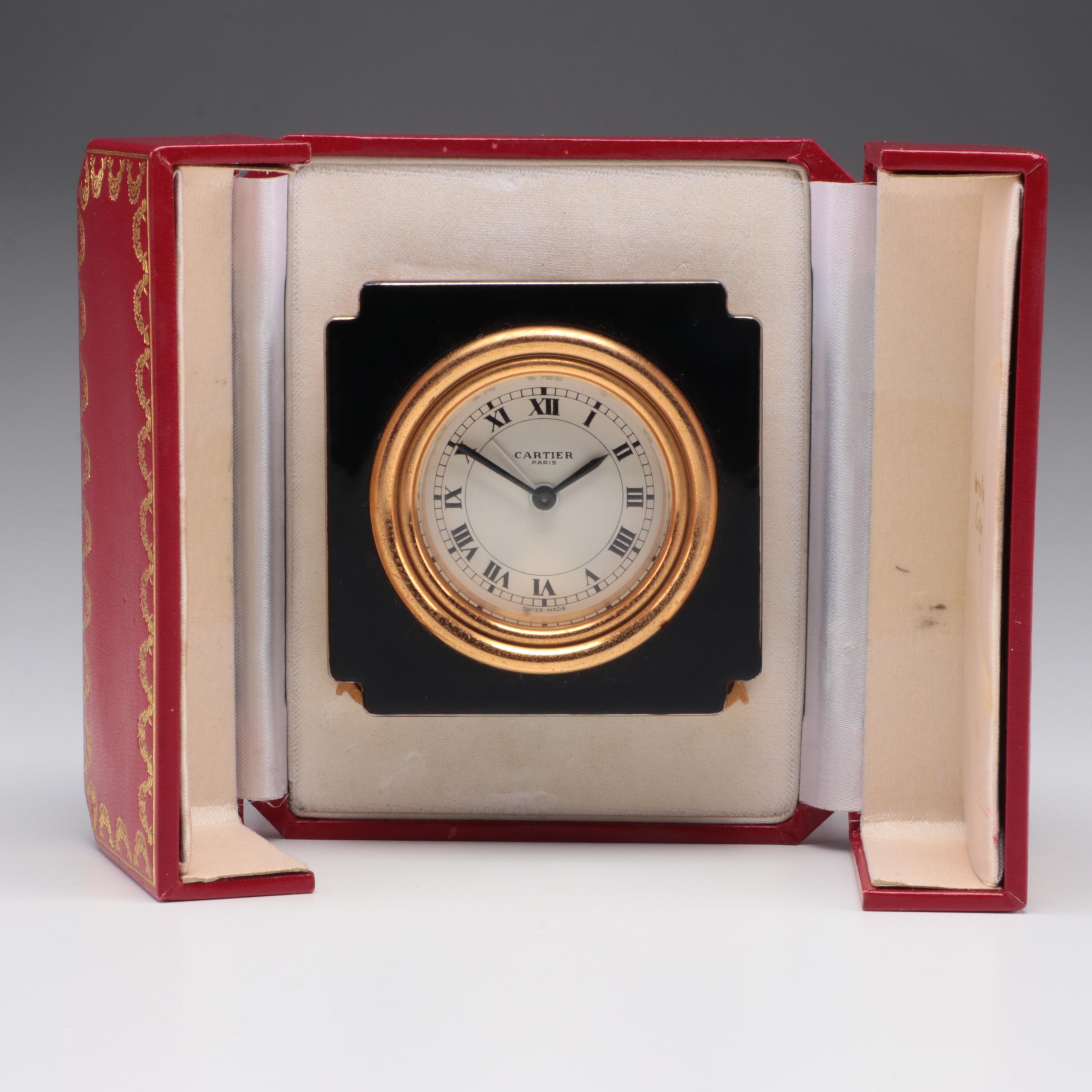 Cartier Travel Alarm Clock with Original Box EBTH