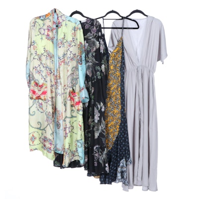 Bianchini Maglierie Print Dress, Spaghetti Strap Dress, Print Robe, Overdress