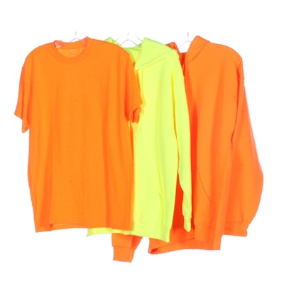 Gildan Smart Basics Neon Hooded Sweatshirts and Tee Shirt