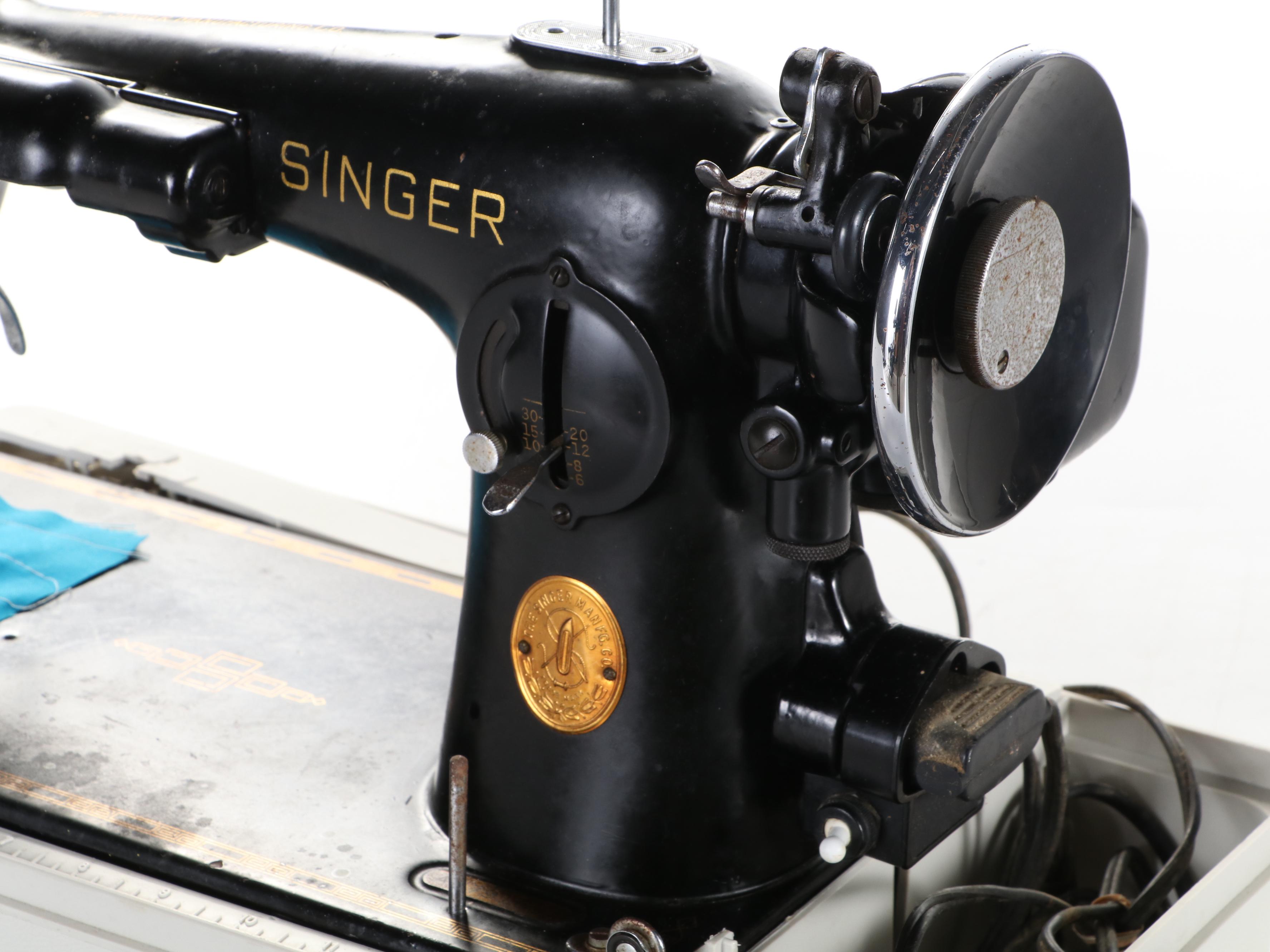 Singer Model 201 Electric Sewing Machine with Case, 1941 EBTH