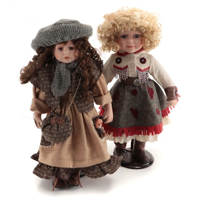 Goldenvale and Ozark Mountain Doll Company "Chrissey" Porcelain Dolls