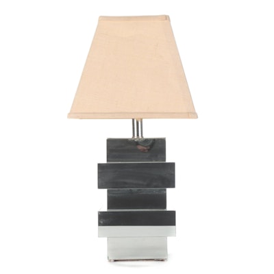 Stacked Mirrored Base Table Lamp