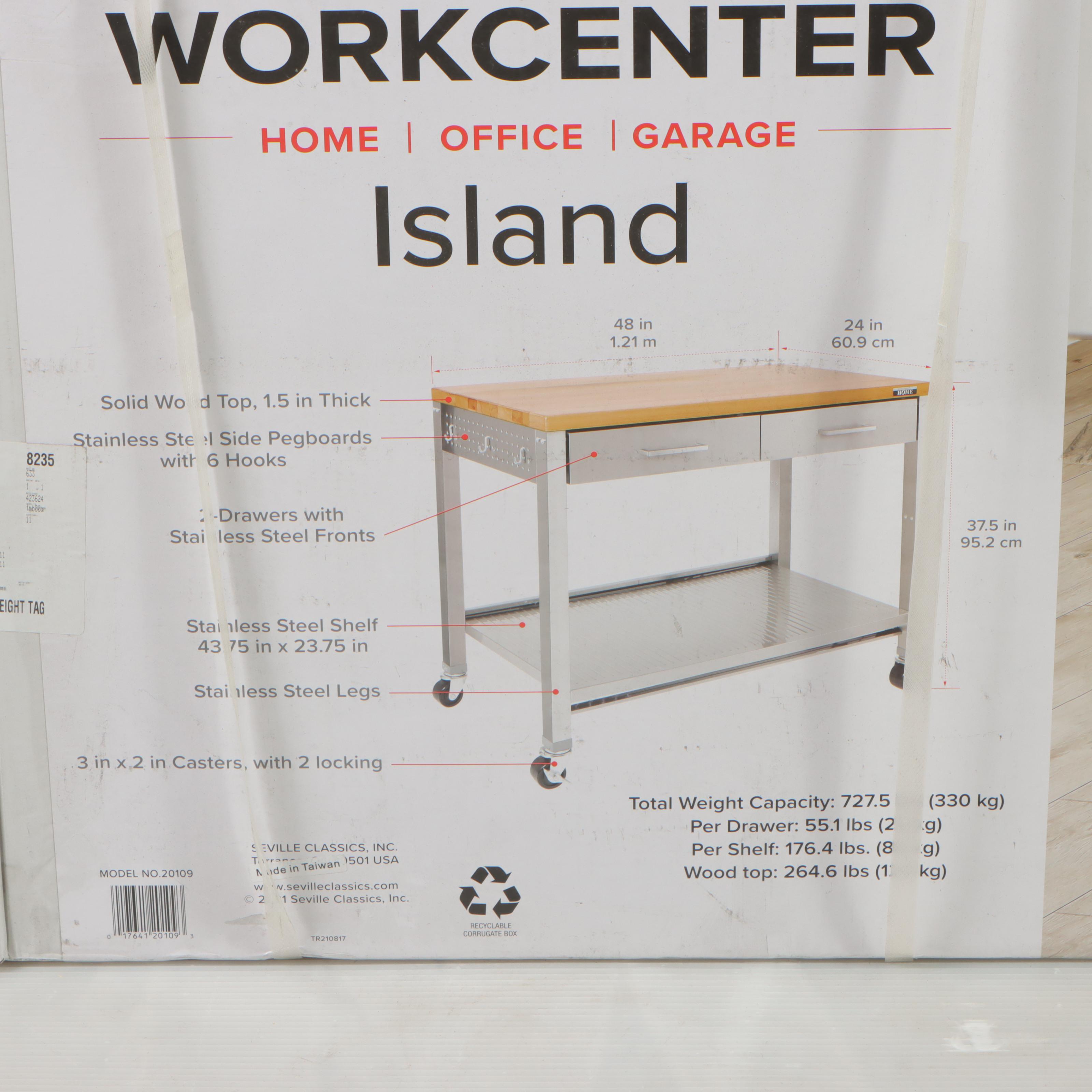 Seville Classics Home Workcenter Island EBTH