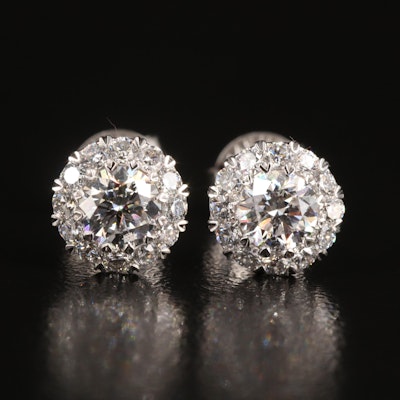 14K 0.99 CTW Lab Grown Diamond Cluster Stud Earrings