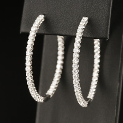 14K 3.07 CTW Diamond Inside-Out Hoop Earrings