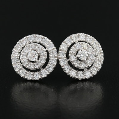 Hearts on Fire 18K 0.95 CTW Diamond Concentric Circle Earrings