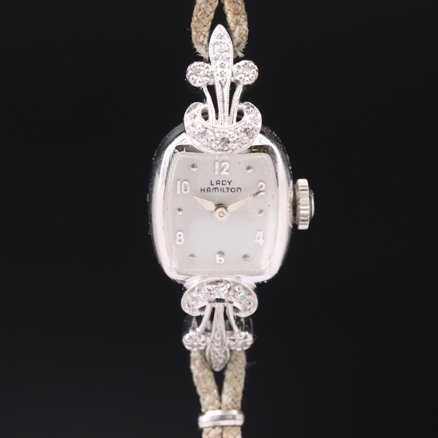14K Hamilton Diamond Wristwatch