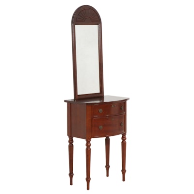Bombay Company Georgian Style Mahogany Finished Two-Drawer Stand and Wall Mirror