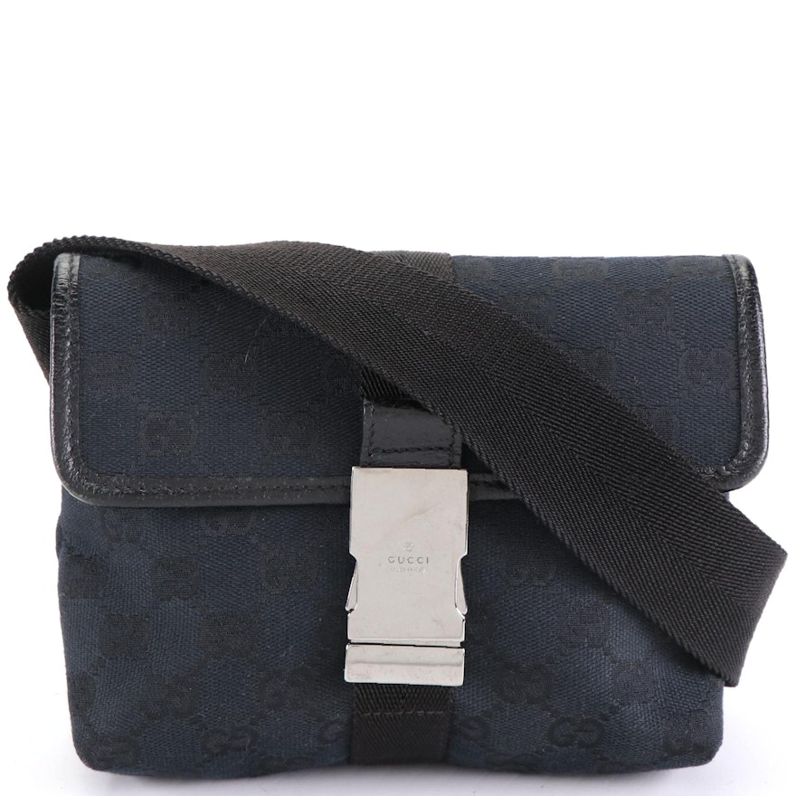 Gucci Belt Bag in GG Canvas and Cinghiale Leather