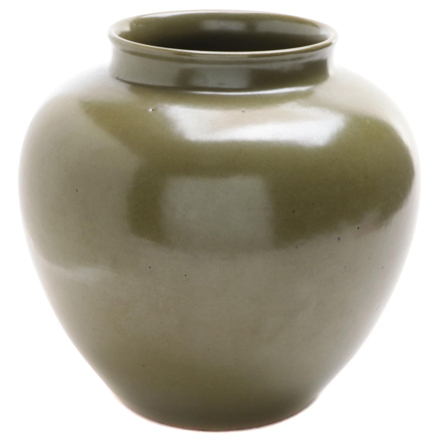 Chinese Green Glazed Earthenware Vase