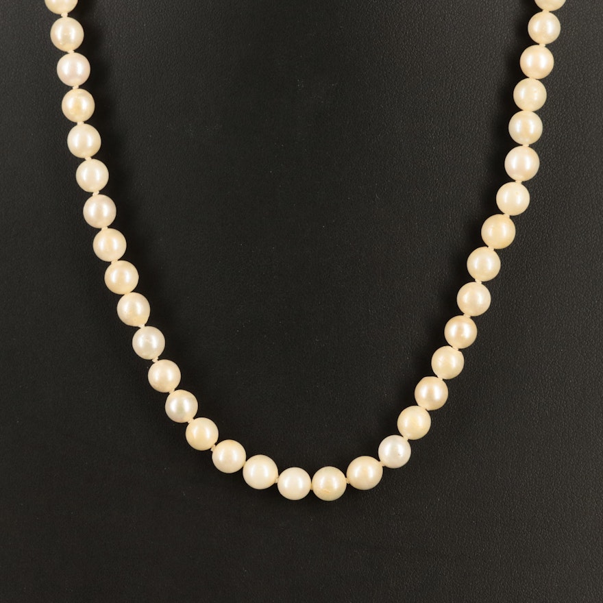 Pearl Necklace with 10K Clasp