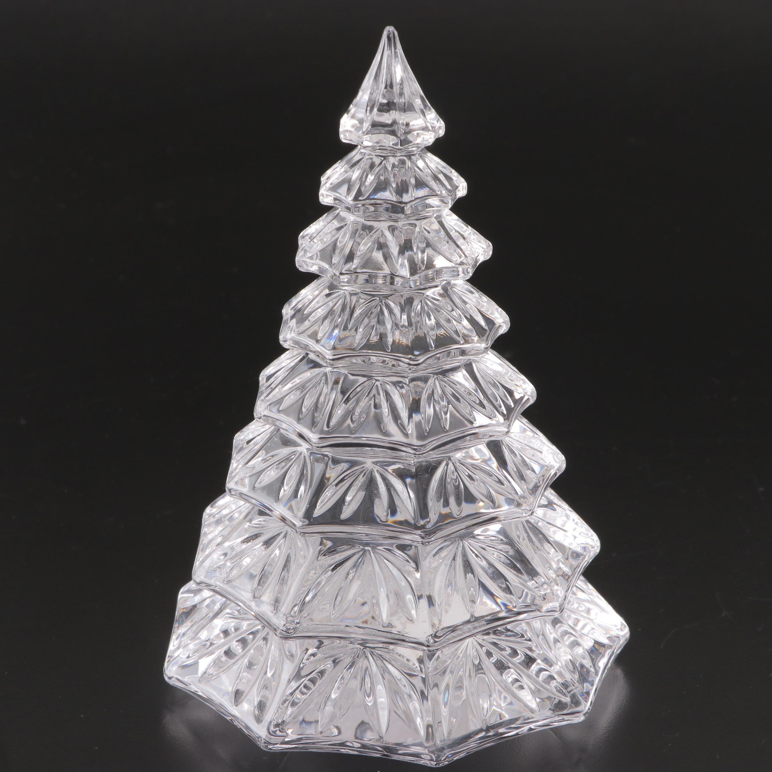 Waterford Crystal Christmas Tree Sculpture with Rosenthal Crystal Stars