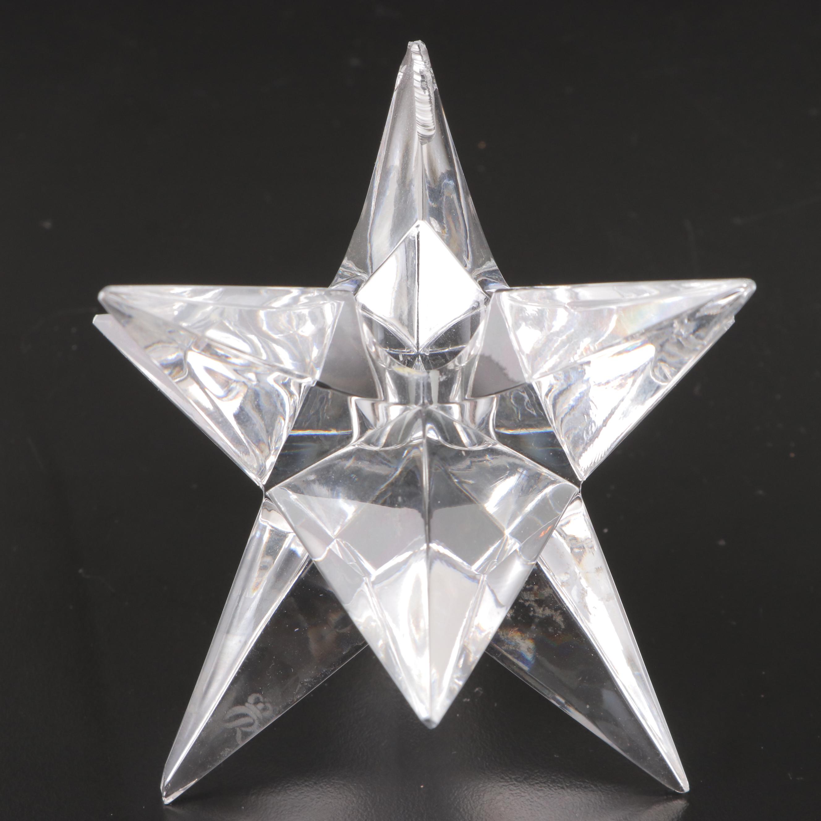 Waterford Crystal Christmas Tree Sculpture with Rosenthal Crystal Stars