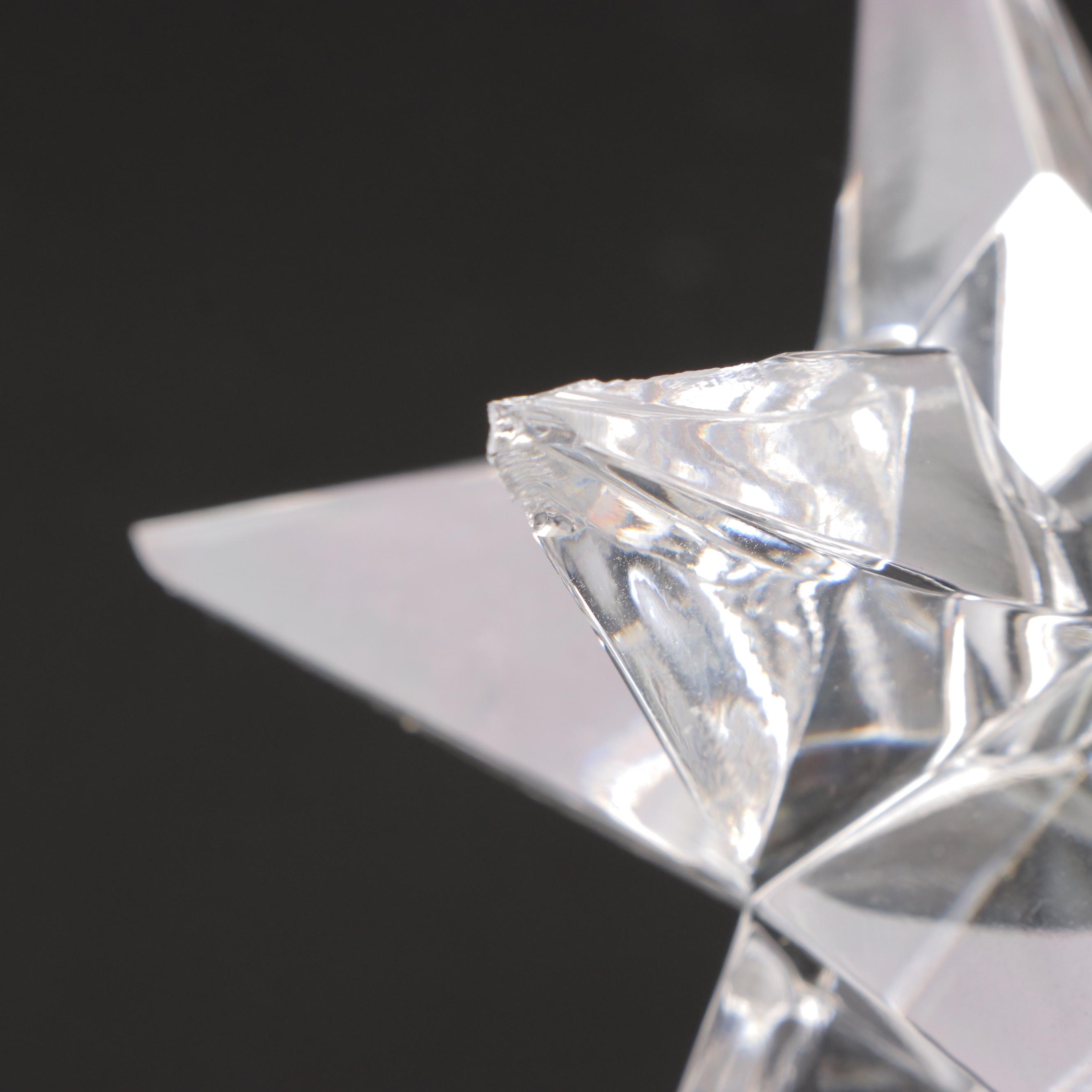 Waterford Crystal Christmas Tree Sculpture with Rosenthal Crystal Stars