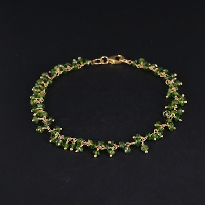 Green Dangle Beaded Bracelet