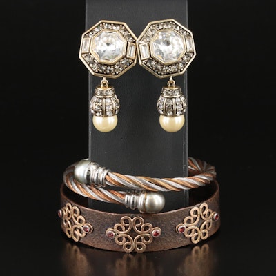 Heidi Daus Earrings, Cable Bypass and Copper Cuffs