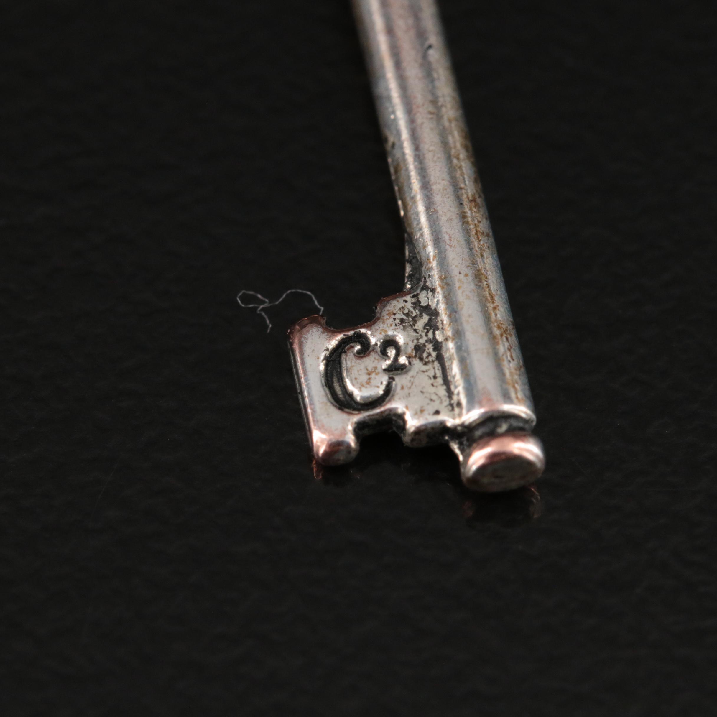 Key Pendant on Bead Chain Necklace EBTH