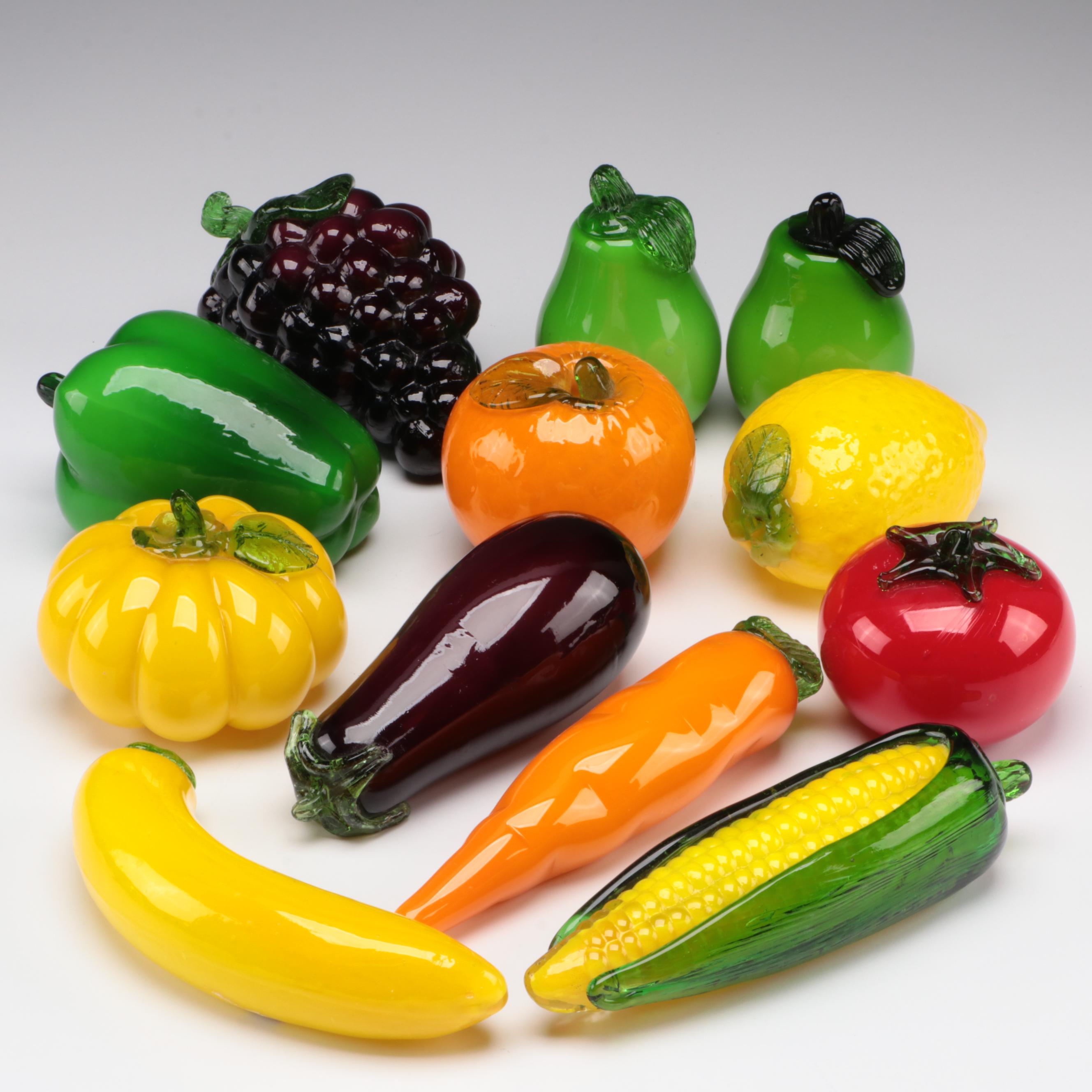 Old Time Pottery and Other Art Glass Fruit and Vegetables EBTH