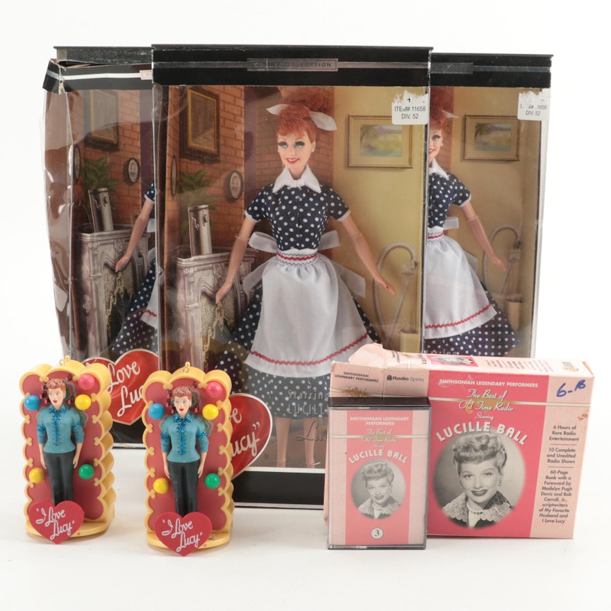 Mattel "I Love Lucy" Dolls with Cassettes and Ornaments