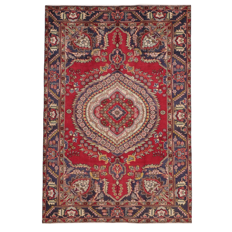 6'7 x 9'5 Hand-Knotted Persian Tabriz Area Rug