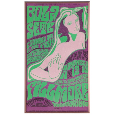Color Lithograph Concert Poster After Wes Wilson