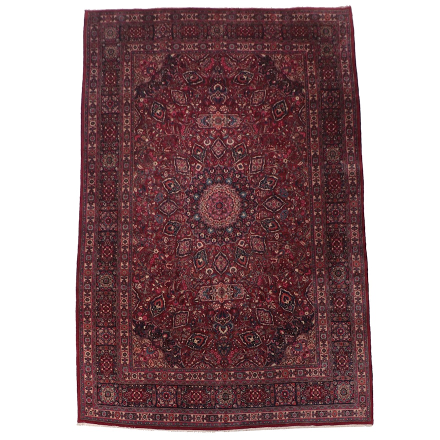 13'7 x 18' Hand-Knotted Persian Hamadan Room Sized Rug