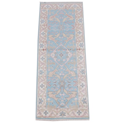 2'6 x 6'11 Hand-Knotted Indo-Turkish Oushak Carpet Runner