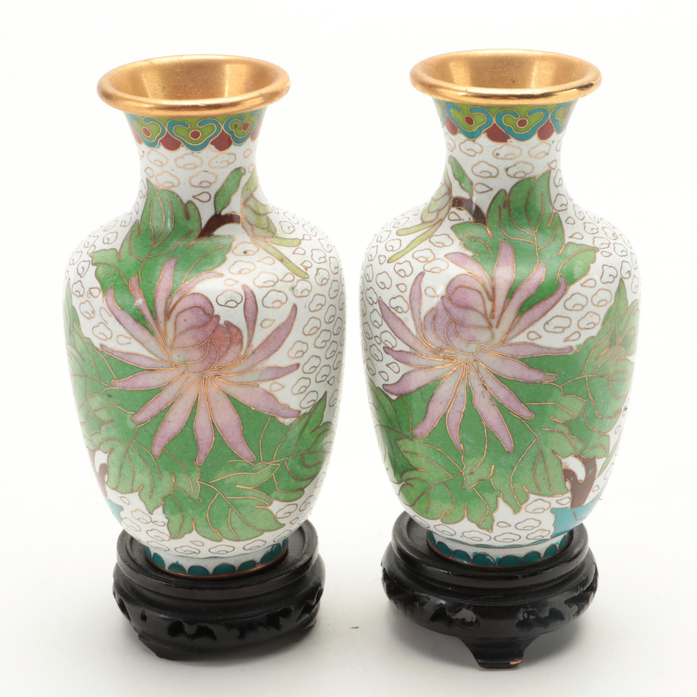 Chinese Cloisonné Vases, Ginger Jar and Lidded Vessel EBTH