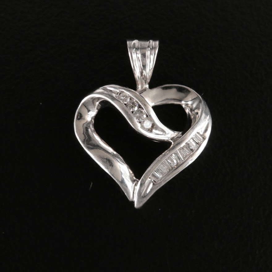 10K 0.11 CTW Diamond Heart Pendant