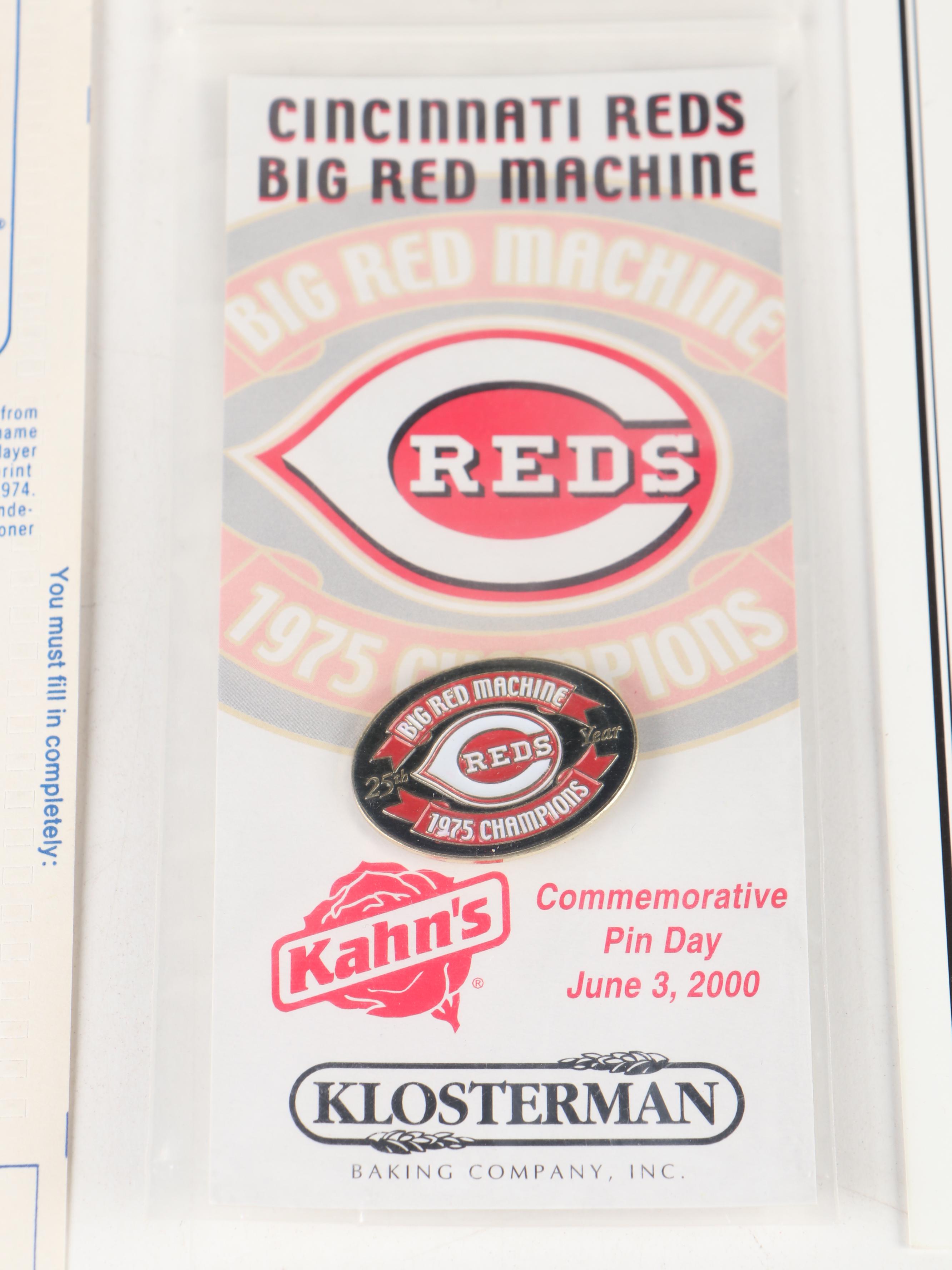 Cincinnati Reds '75 W.S. Pennant, Score Cards, Team Photos, Cards and