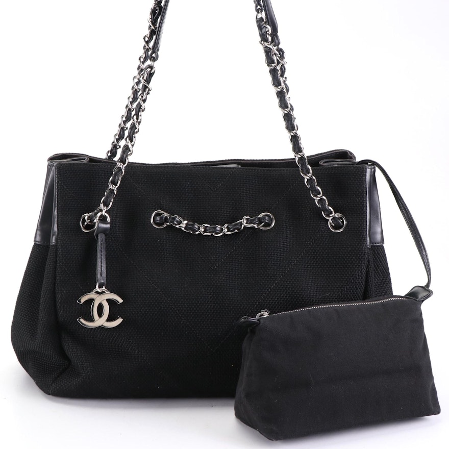Chanel Canvas and Leather Chain Tote