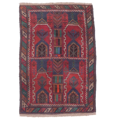 2'9 x 4'6 Hand-Knotted Afghan Baluch Accent Rug