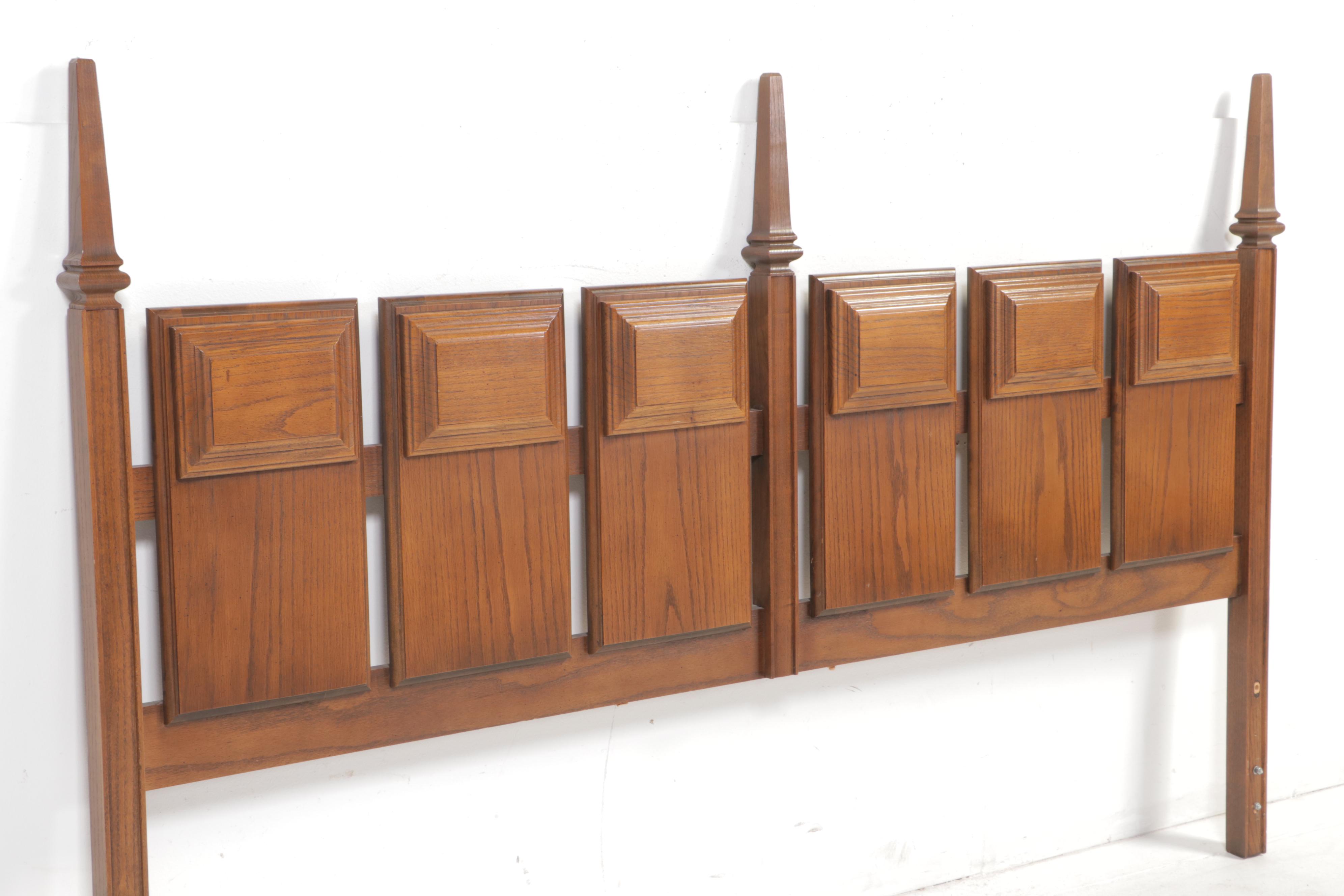 Mediterranean Style King Oak Headboard EBTH