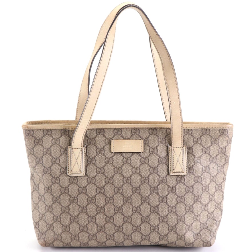 Gucci Shoulder Tote in GG Supreme Canvas and Leather