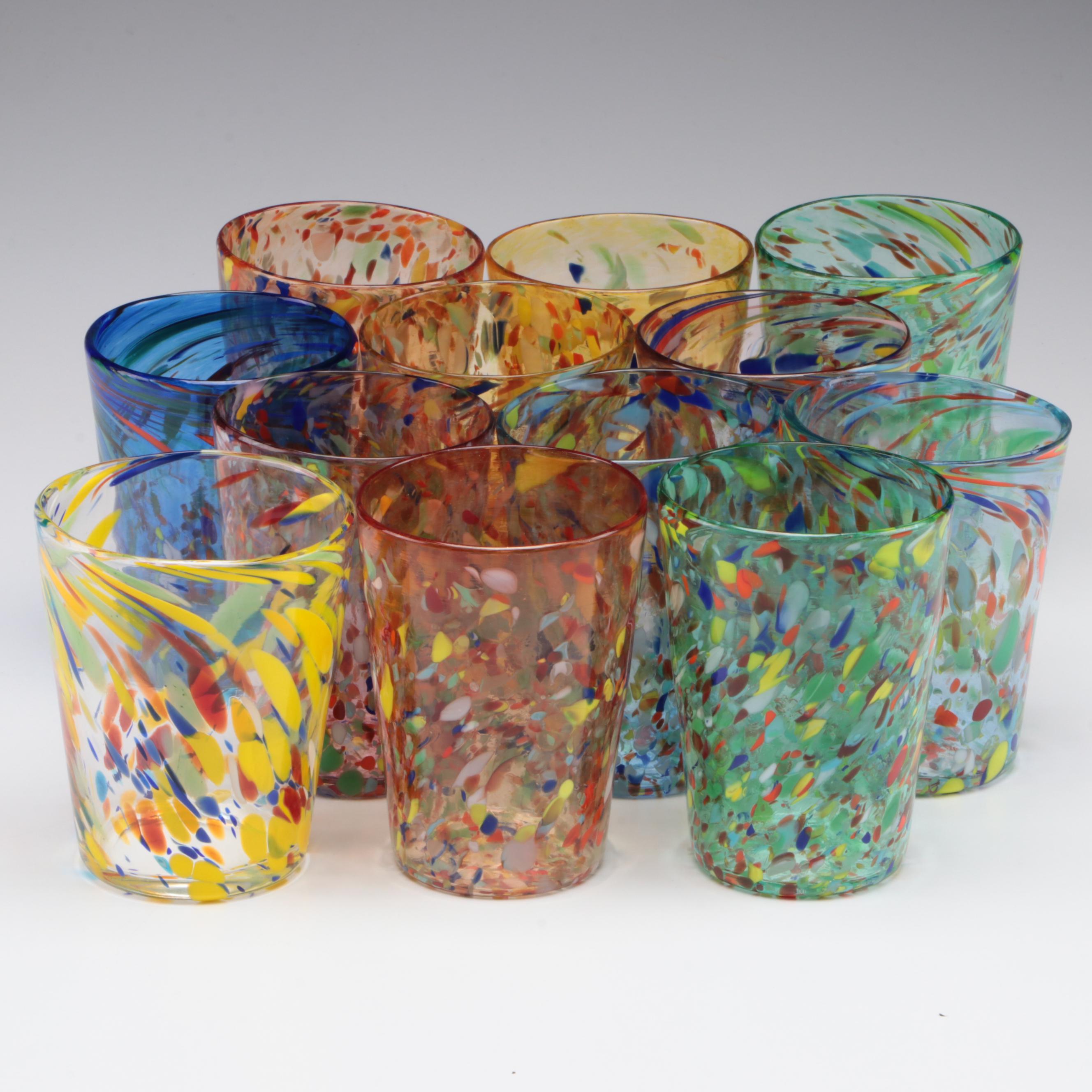 Nason Moretti Murano Confetti Glass Tumblers EBTH