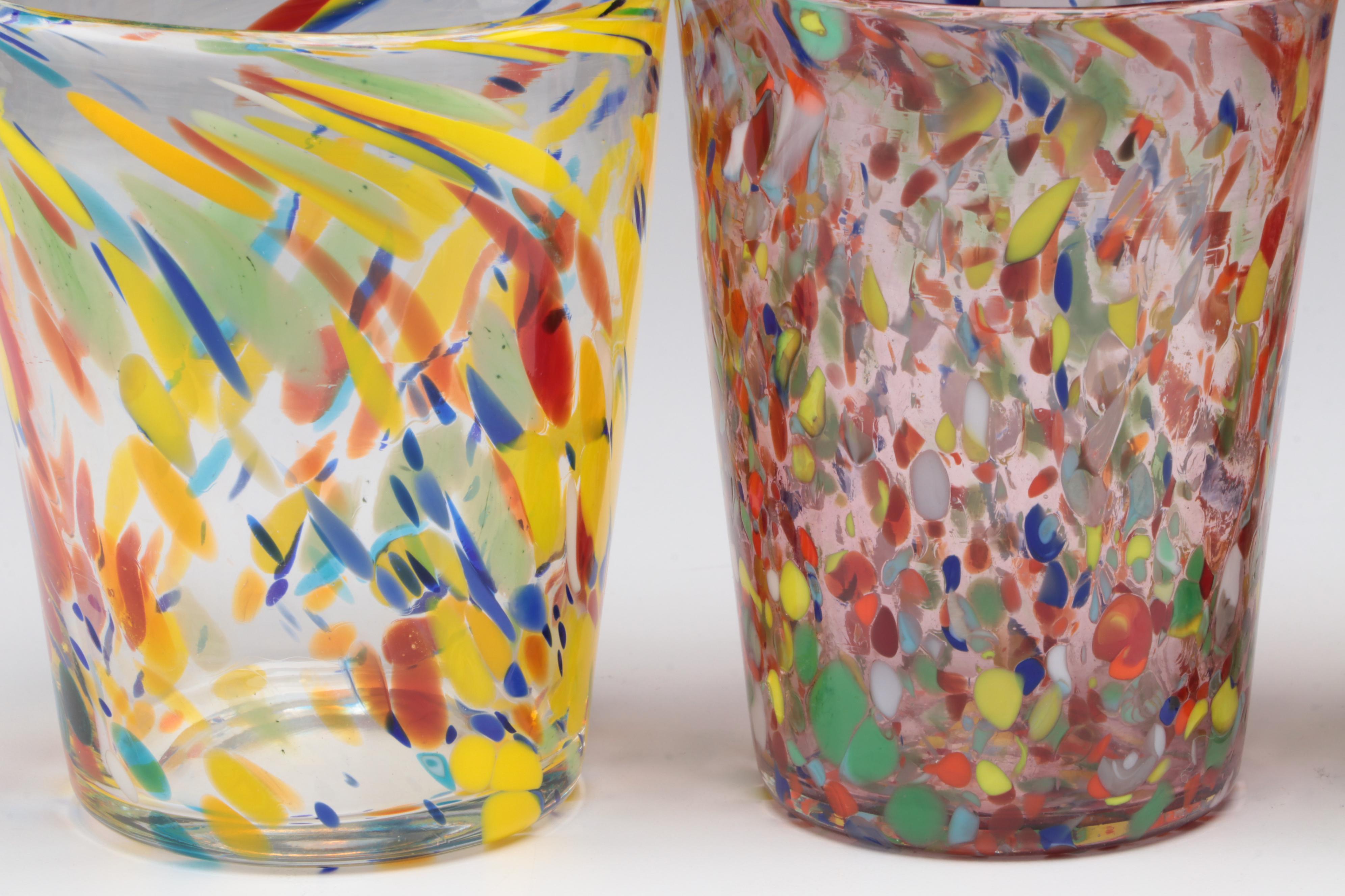 Nason Moretti Murano Confetti Glass Tumblers EBTH