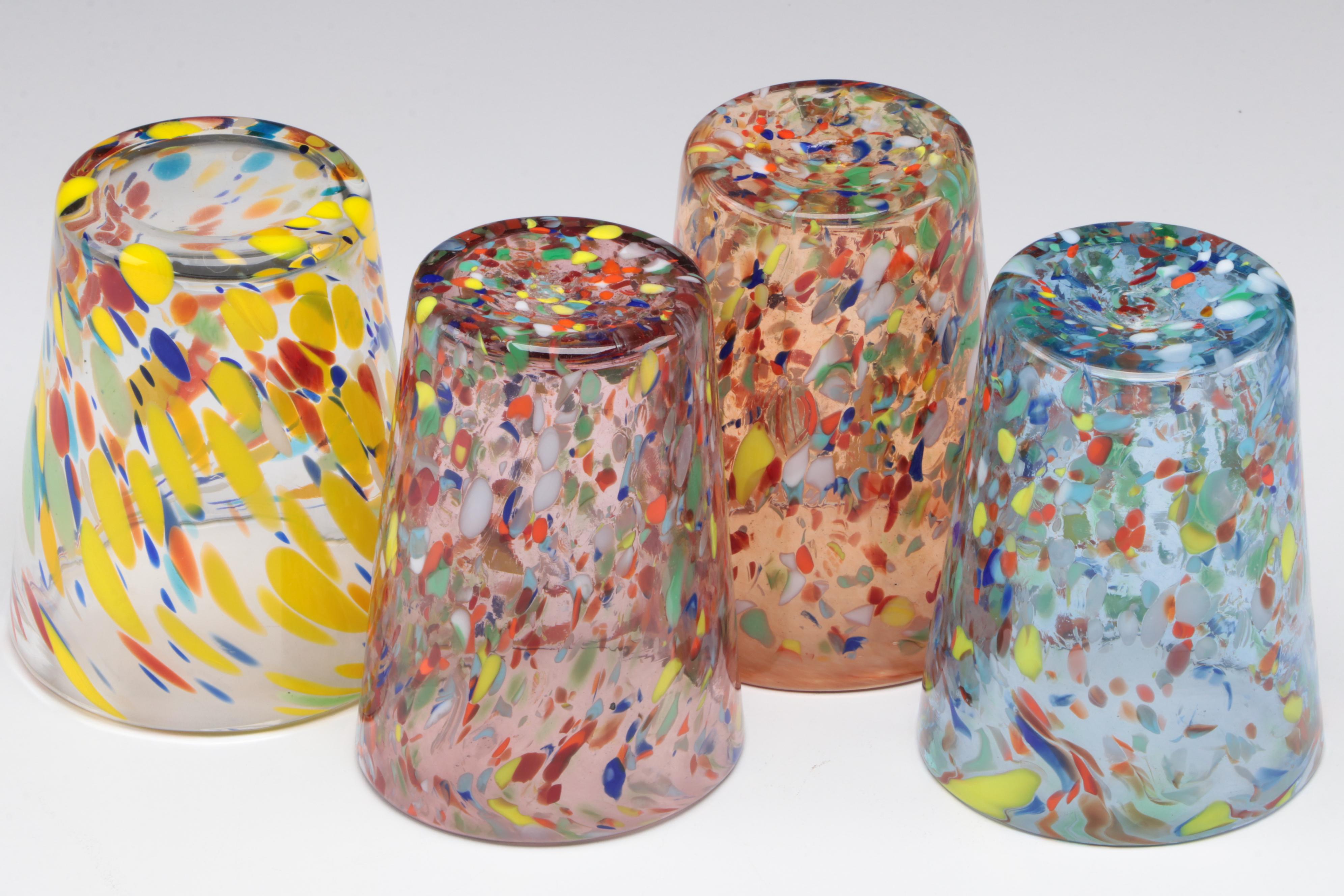 Nason Moretti Murano Confetti Glass Tumblers EBTH