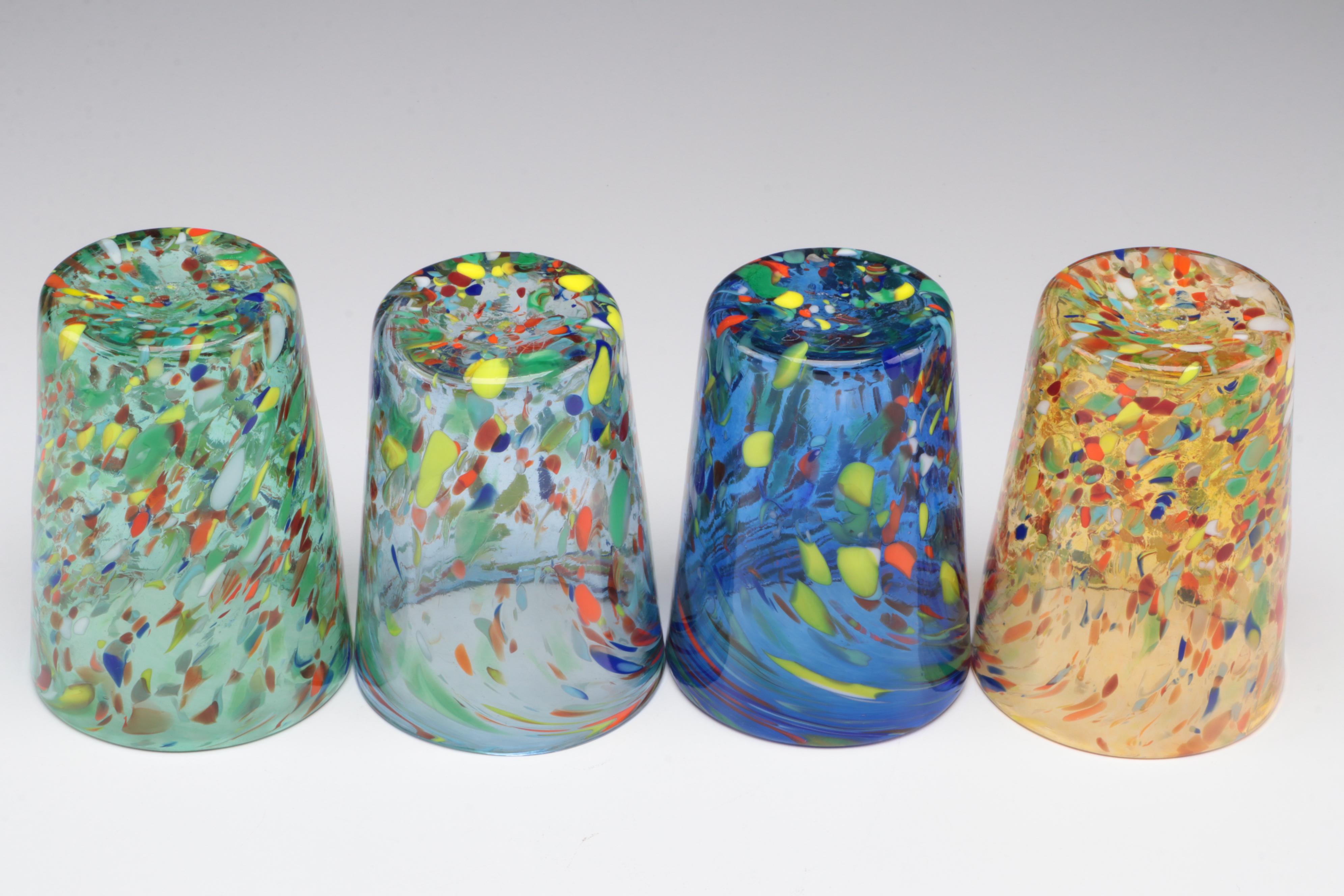 Nason Moretti Murano Confetti Glass Tumblers EBTH