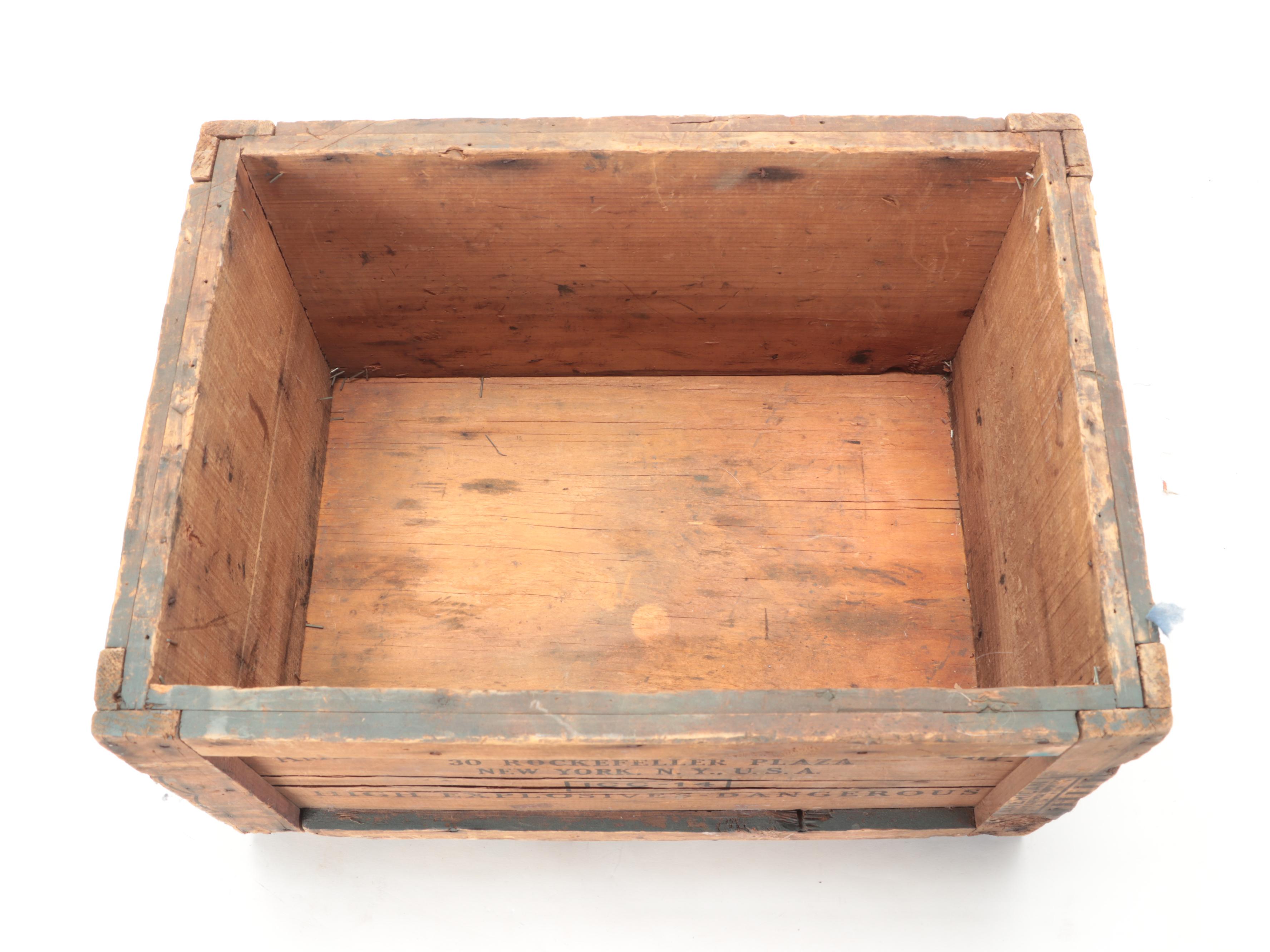 American Cyanamid & Chemical Dynamite Crate with Egg Crate and Basket