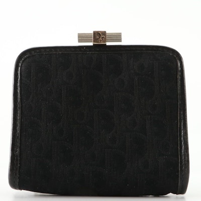 Christian Dior Frame Coin Purse in Jacquard and Leather