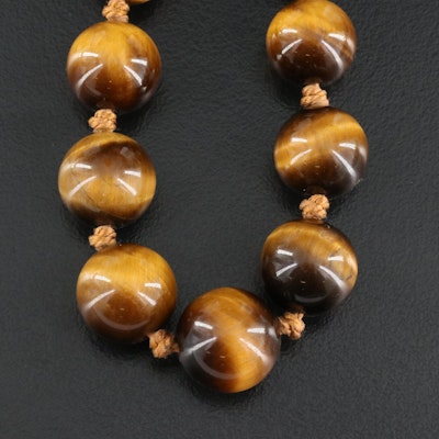 Tiger's Eye Quartz Necklace with Sterling Clasp