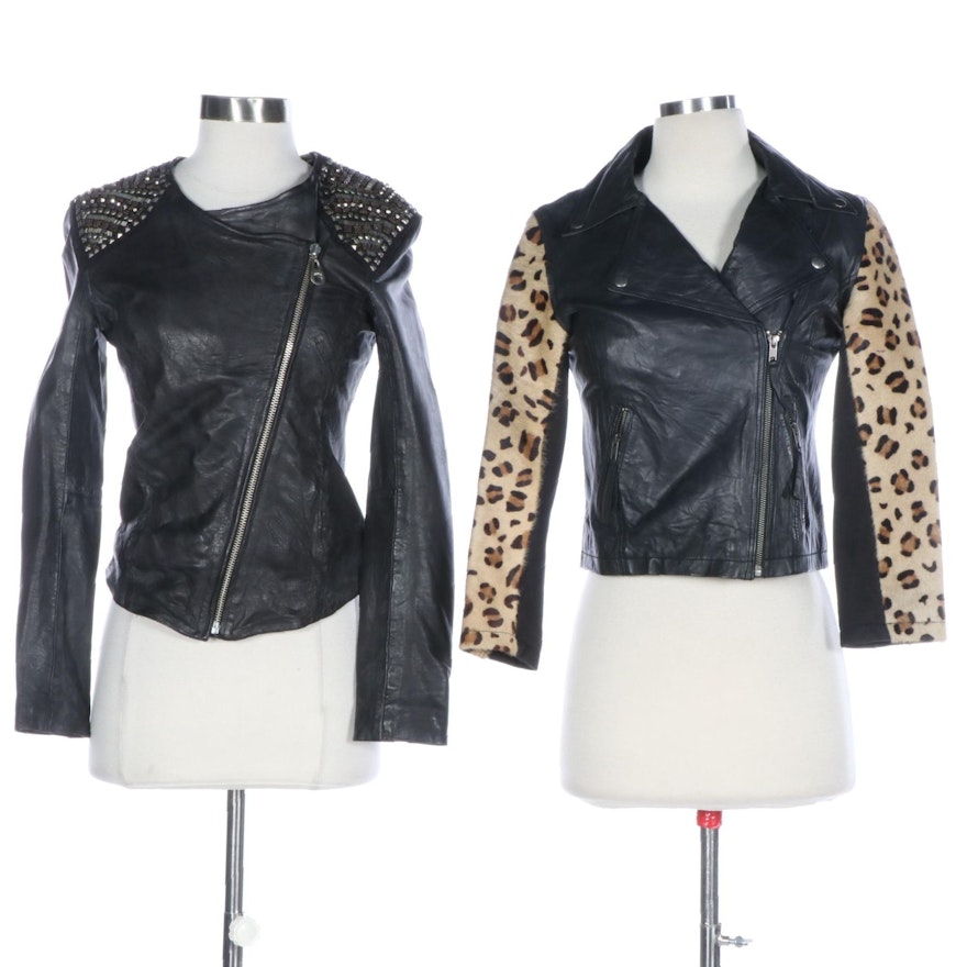 ASOS and Doma Embellished and Calf Hair Accented Leather Jackets