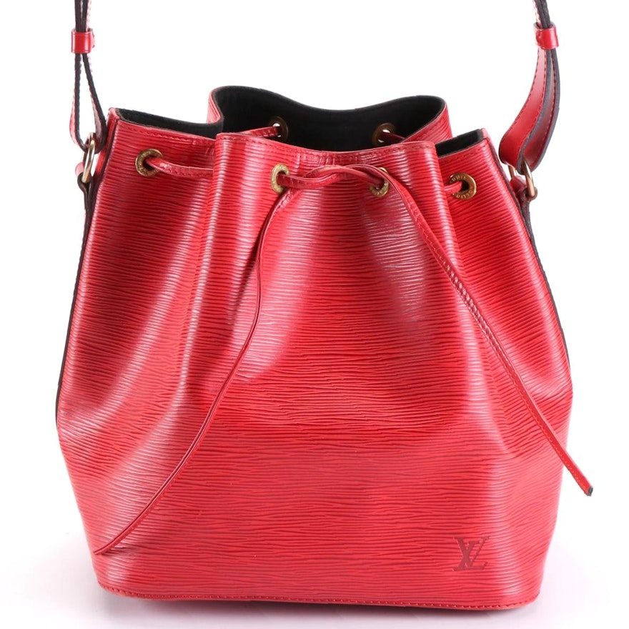 Louis Vuitton Petit Noé Bucket Bag in Red Epi Leather