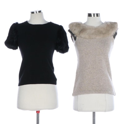 Theory and Poleci Rabbit Fur Knitwear Tops