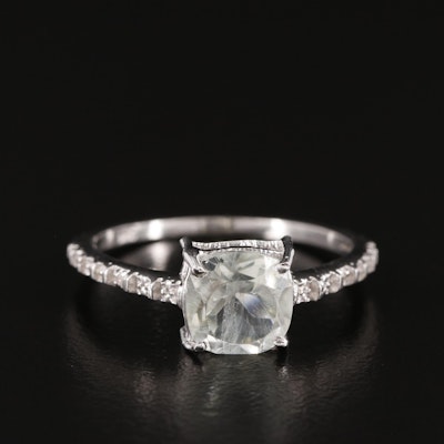 Sterling Diamond and Peridot Ring