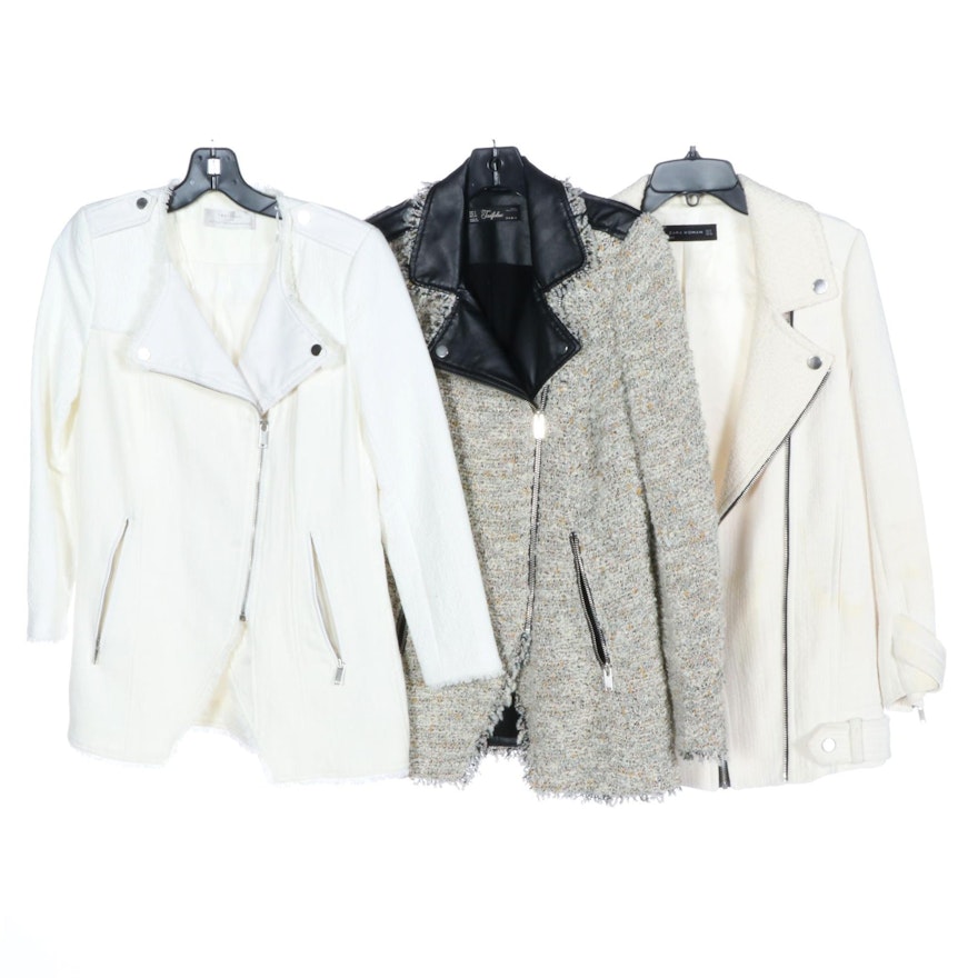 Zara Tweed Zip-Up Jackets