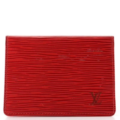 Louis Vuitton Card Case in Red Epi Leather