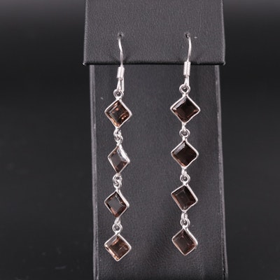 Sterling Silver Quartz Dangle Earrings