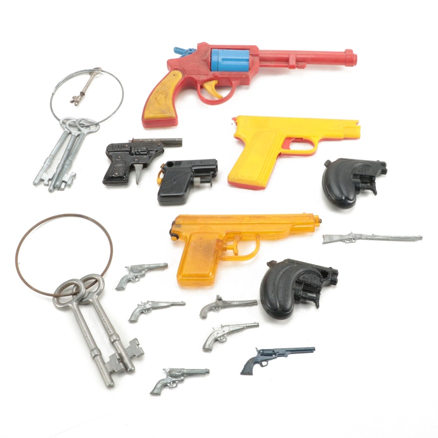 Palmer Plastics with Other Guns with Key Rings, Mid to Late 20th Century