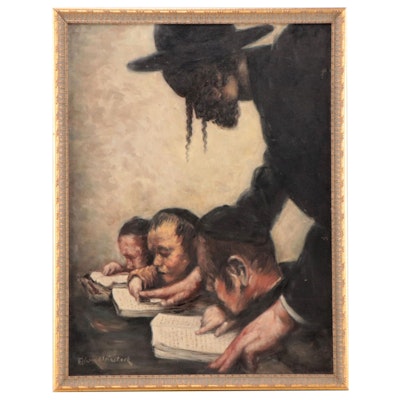 Edwin Weinstock Oil Painting "Yeshivah"